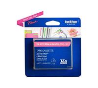 Brother TZe-MQP35 Labelling Tape Cassette, White on Matt Berry Pink, 12 mm (W) x 5 m (L), Laminated, Brother Genuine Supplies