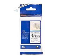 Brother TZe-N201 Labelling Tape Cassette, Black on White, 3.5mm (W) x 8M (L), Non-Laminated, Brother Genuine Supplies