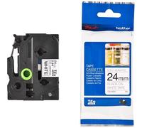 Brother TZe-N251 Labelling Tape Cassette, Black on White, 24mm (W) x 8M (L), Non-Laminated, Brother Genuine Supplies, Packaging May Vary