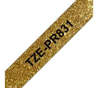 Brother TZe-PR831 Labelling Tape Cassette, Black on Premium Gold, 12 mm (W) x 8 m (L), Laminated, Brother Genuine Supplies