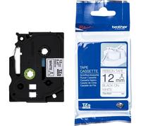 Brother TZe-R231 Labelling Tape Cassette, Black on White, 12mm (W) x 4M (L), Rib