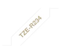 BROTHER PTOUCH RIBBON 12MM X 4M GOLD ON WHITE