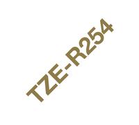 TZe-R254 Labelling Tape Cassette, Gold on White, 24mm (W) x 4M (L), Ribbon Tape, Brother Genuine Supplies