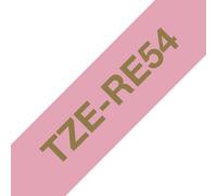 Brother TZE-RE54 label-making tape Gold on Pink