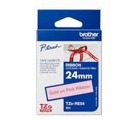 Brother Supplies Genuine Brother TZe-RE54 Ribbon Tape Cassette Gold on Pink, 24m