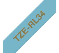 Brother TZE-RL34 label-making tape Gold on blue