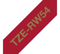 Brother TZE-RW54 label-making tape Gold on red