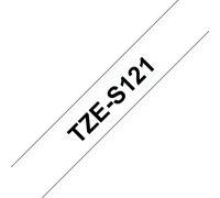 Original Brother TZES121 9mm Strong Adhesive Tape - Black on Clear