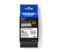Original Brother TZES211 6mm Strong Adhesive Tape - Black on White