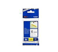 Brother TZe-S211 Labelling Tape Cassette, Black on White, 6mm (W) x 8M (L), Strong Adhesive, Brother Genuine Supplies