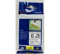 Brother Tzes211 Black On White 6Mm Strong Adhesive - Paper & Labels - Labeling Tape