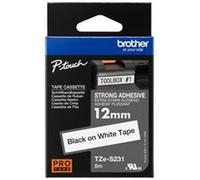 BROTHER TZE-S231 TAPE, BLACK ON WHITE, 12MM