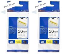 Brother TZe S261 - Laminated Extra Strength Adhesive Tape - Black on White - Roll (3.6 cm x 8 m) - 1 roll(s) (Pack of 2)