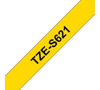 Original Brother TZES621 9mm Strong Adhesive Tape Black on Yellow