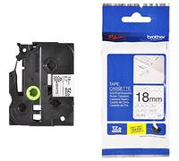 Brother TZe-SE4 Labelling Tape Cassette, Black on White, 18mm (W) x 8M (L), Security, Brother Genuine Supplies