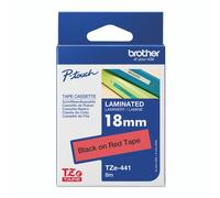 Brother Tze Tpe 18MMX8M BLK/Red Tpe