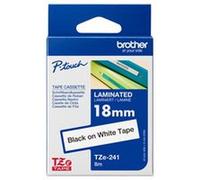 BROTHER TZE241 18MM BLACK ON WHITE TAPE