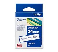 Brother TZE253 - BRO 24MM BLUE ON WHITE TAPE