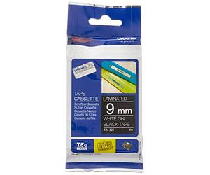 Brother TZE325 - TZE-325 LAMINATED TAPE 9MM 8M - WHITE ON BLACK