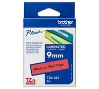 BROTHER TZE421 9MM BLACK ON RED TAPE