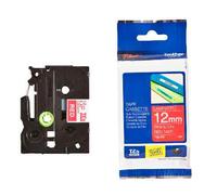Brother TZe435 Original P-Touch Label Tape - (12mm x 8m) White on Red