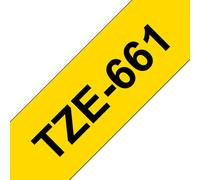 Genuine Brother P-Touch Tape - BLACK ON YELLOW LAM TZe-661 / 36mm x 8m (INC VAT)
