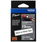 BROTHER TZEFX231 FLEXI TAPE 12MM BLACK ON WHITE TZEFX231