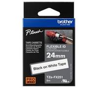 BROTHER TZEFX251 FLEXI TAPE 24MM BLACK ON WHITE TZEFX251