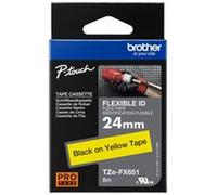 BROTHER TZEFX651 FLEXI TAPE 24MM BLACK ON YELLOW TZEFX651