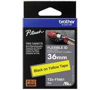 Brother TZEFX661 Flexible ID Label Tape Black on Yellow 9mm x 8m