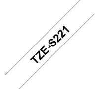 BROTHER TZE-S221 P-Touch Pro Strong Adhesive Label Tape Black on White 12mm