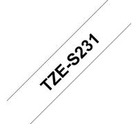 Original Brother TZES231 12mm Strong Adhesive Tape - Black on White