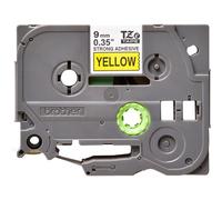 Brother Label Tape TZe621 P-Touch Original 9mm x 8m (Black on Yellow) Strong Adhesive