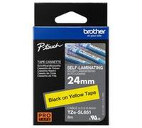 BROTHER TZESL651 24MM BLACK ON YELL SELF LAMINATING TAPE