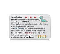 Brother Wallet Insert Card Birthday Gifts Personalised Encourage Christmas Come-of-age Present Appreciate Graduation Gift Love Pocket Card Go to University Keepsake Christmas Dinosaur Awesome Reminder