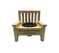 Brother Wooden Memorial Bench with Flower Insert Pot Graveside Crematorium Plaque Garden