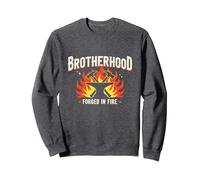 Brotherhood Forged in Fire Blacksmith Graphic, Sweatshirt, Adult Unisex, Dark Heather Grey, S