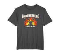 Brotherhood Forged in Fire Blacksmith Graphic, T-Shirt, Men's Big and Tall, Dark Heather Grey, 4X Tall