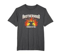 Brotherhood Forged in Fire Blacksmith Graphic, T-Shirt, Men's Big and Tall, Dark Heather Grey, 5X Tall