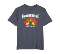 Brotherhood Forged in Fire Blacksmith Graphic, T-Shirt, Men's Big and Tall, Heather Blue, 4X Tall