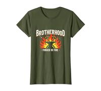 Brotherhood Forged in Fire Blacksmith Graphic, T-Shirt, Women, Olive, S