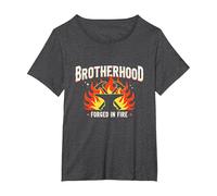 Brotherhood Forged in Fire Blacksmith Graphic, T-Shirt, Women's Plus, Dark Heather Grey, 1X