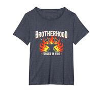 Brotherhood Forged in Fire Blacksmith Graphic, T-Shirt, Women's Plus, Heather Blue, 6X