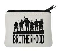 Brotherhood Military Graphic Neoprene Coin Purse Pouch 12x9cm White