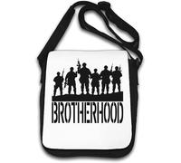 Brotherhood Military Graphic Shoulder Bag White