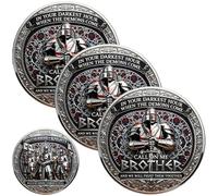 Brotherhood of Knights Challenge Coin - "Call On Me Brother" Inspirational Token, Double-Sided Medieval Armor Commemorative Coin, Gift for Veterans, Friends & Clubs (3pcs)