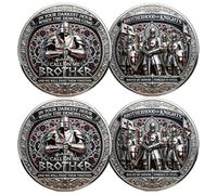 Brotherhood of Knights Commemorative Coin, Call On Me Brother - Bound by Honor Forged in Steel Challenge Coin, Medieval Knight Challenge Coins, Gift for Veterans Brothers & Friends (2 pcs)