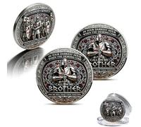 Brotherhood of Knights Commemorative Coin, Call On Me Brother Inspirational Challenge Coin, Bound by Honor Forged in Steel Commemorative Token, Gift for Veterans Brothers & Friends (2 PCS)