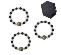 Brotherhood of Knights Honor and Faith Volcanic Stone Bracelet | Lava Bead Diffuser Bracelet with Shield and Cross Design, Yoga, Meditation and Stress Relief Accessory, for Dads, Women