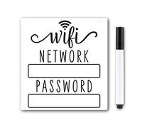 Brothers Bench Modern White and Black WiFi Password Sign Fridge Magnet, 4.50x4.25 inch, 1 count, Plastic and Resin, DECORATIVE_MAGNET